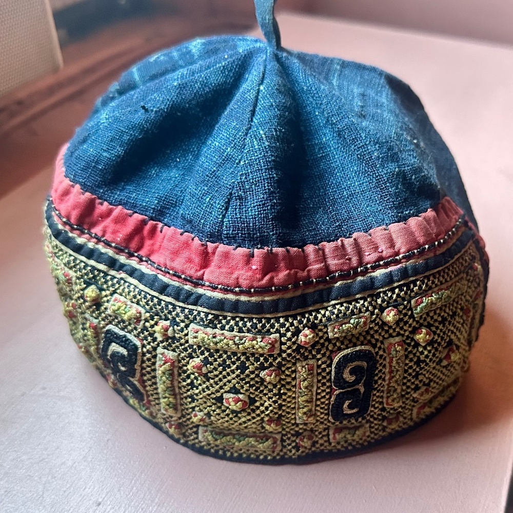 Ethnic embroidered cotton hat